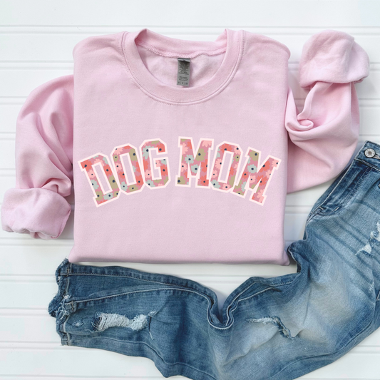 DOG MOM Pink Crewneck